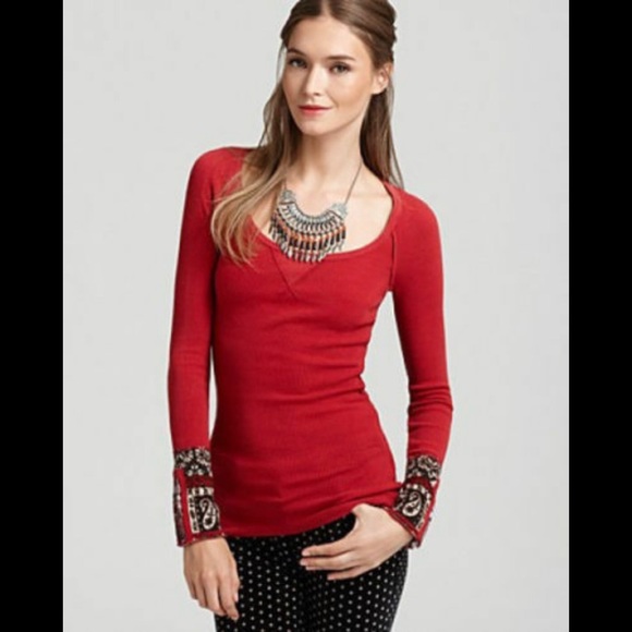 Free People Hyperactive Hippie Cuff Thermal Red  M - Picture 2 of 8